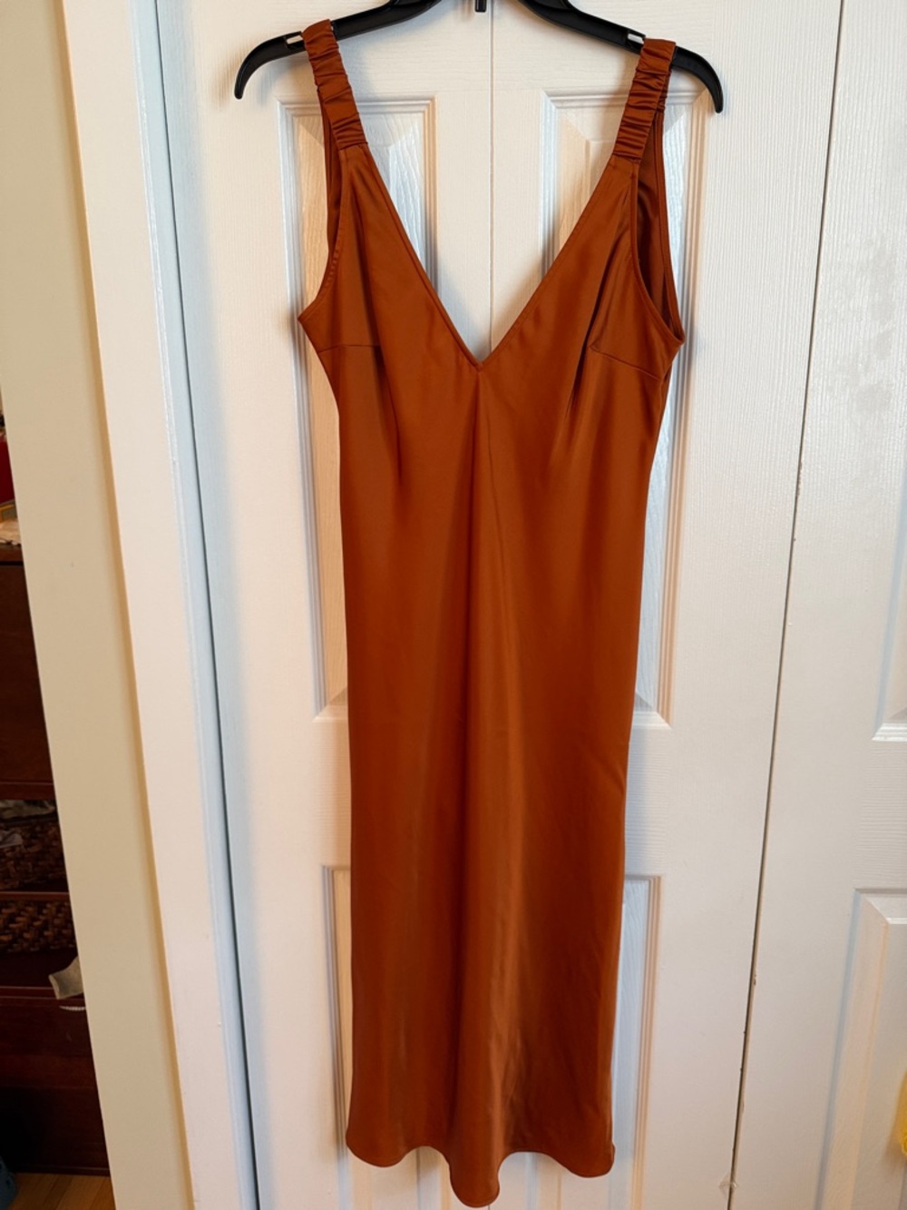 Women’s Midi Slip Dress in Rust